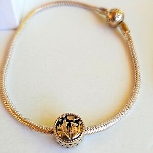 PANDORA BRACELET WITH CASTLE CHARM/STERLING SILVER